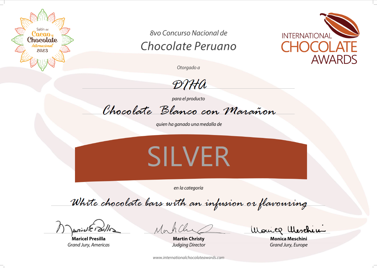 Certificado 2024 - Chocolate Blanco con Marañon