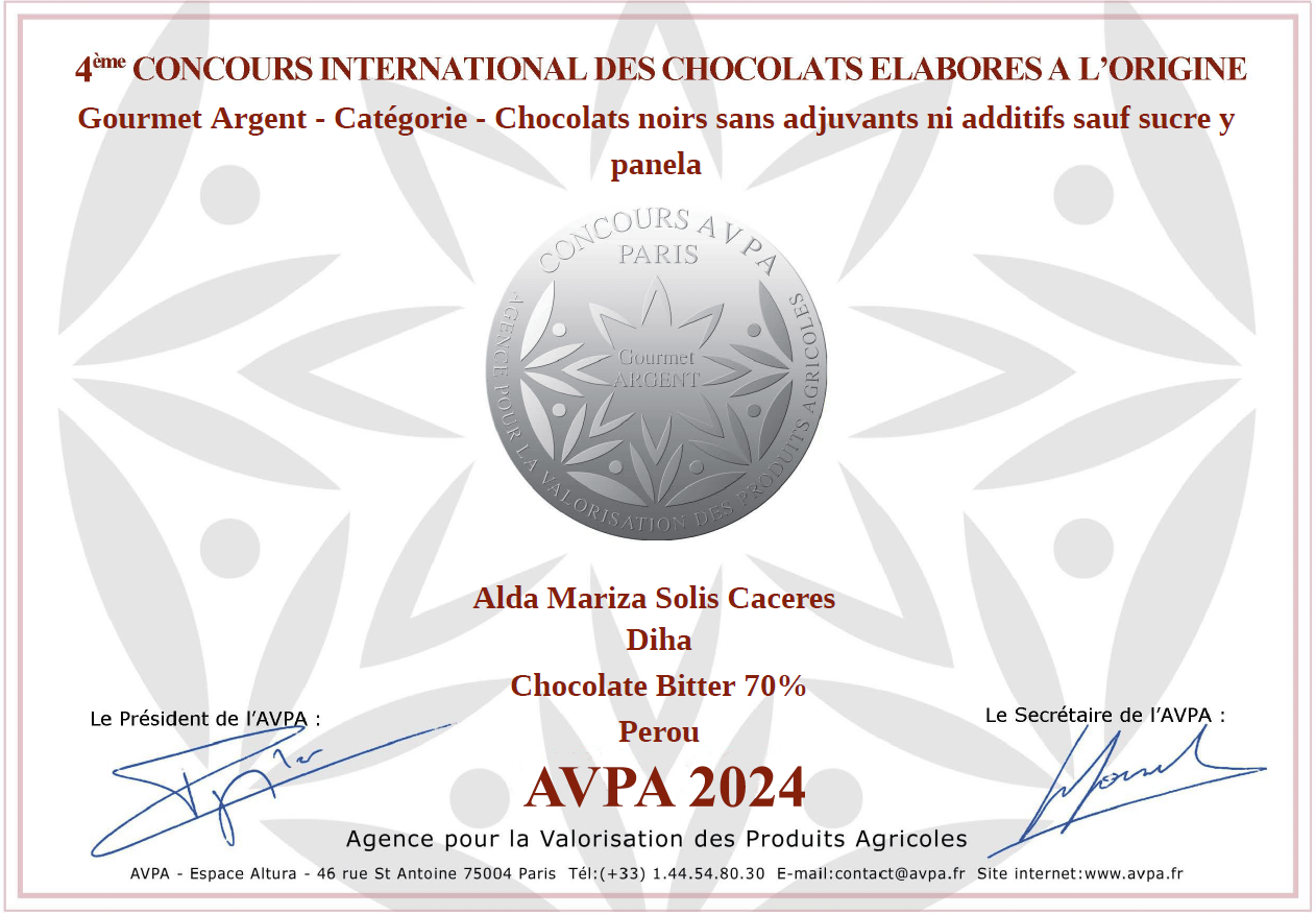 Certificado 2024 - Chocolate Bitter 70%