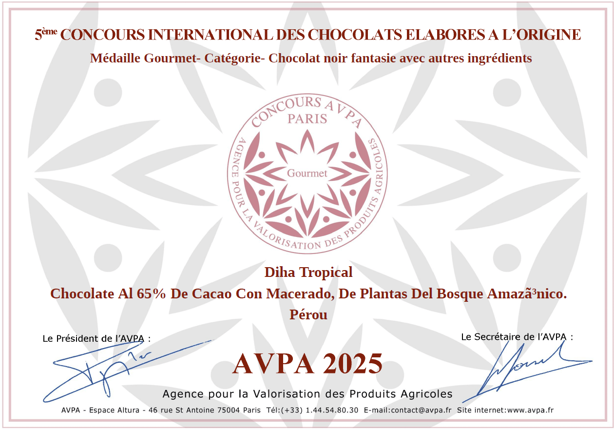 Certificado 2025 - Chocolate con macerado