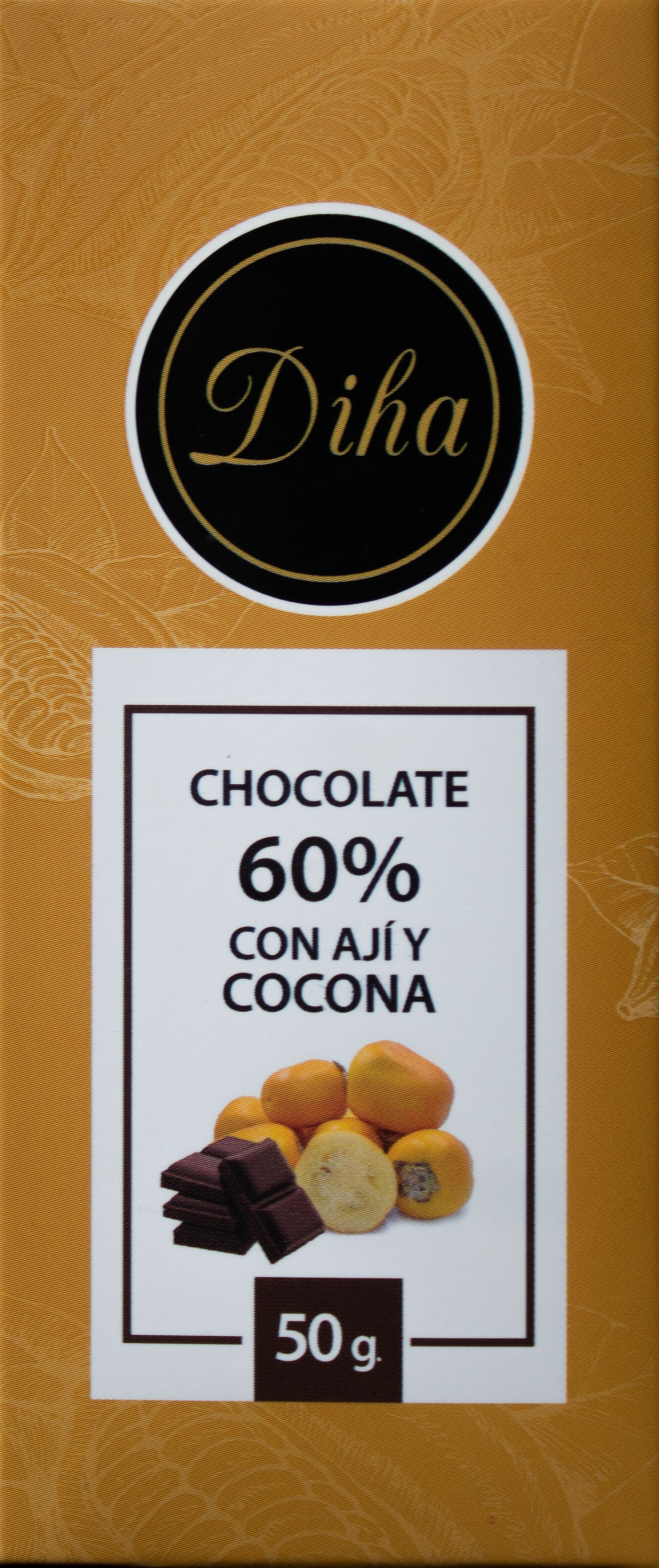 Chocolate 60% ají y cocona