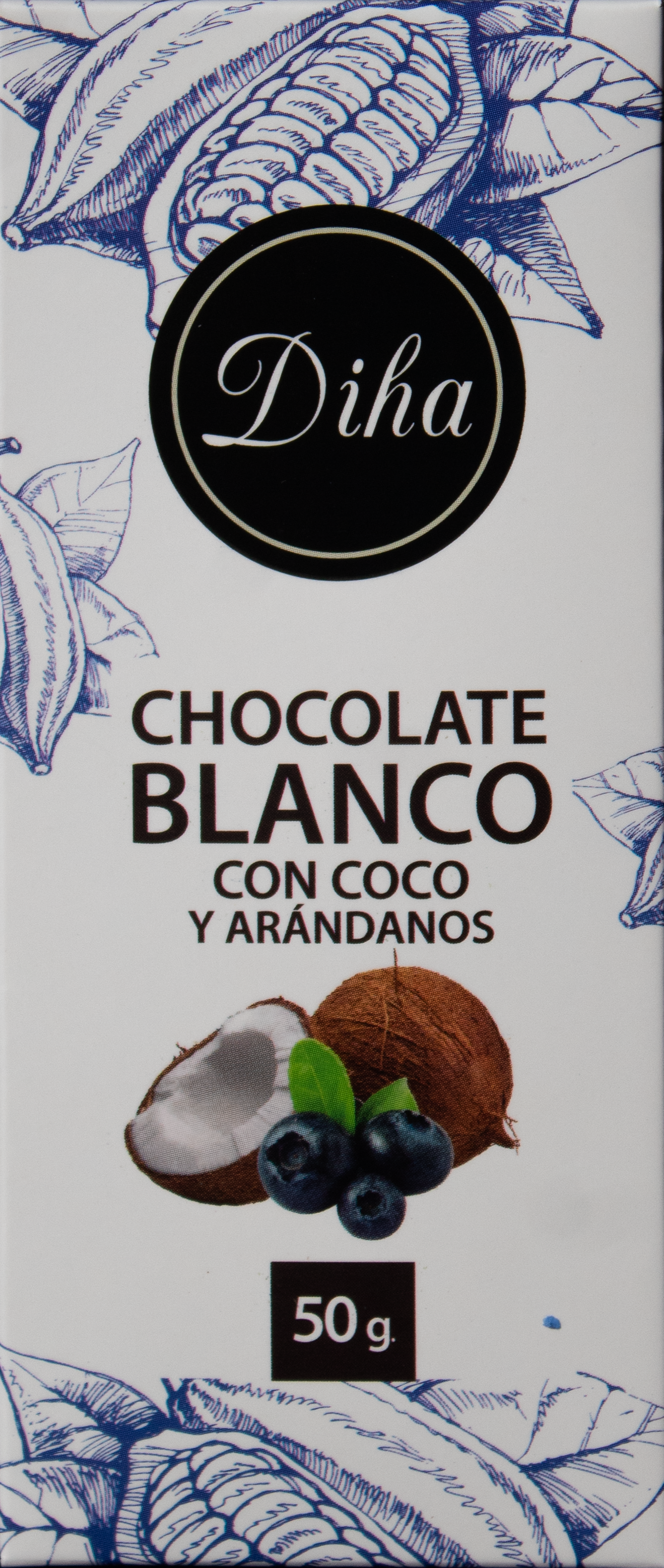Chocolate blanco con aguaymanto y cancha