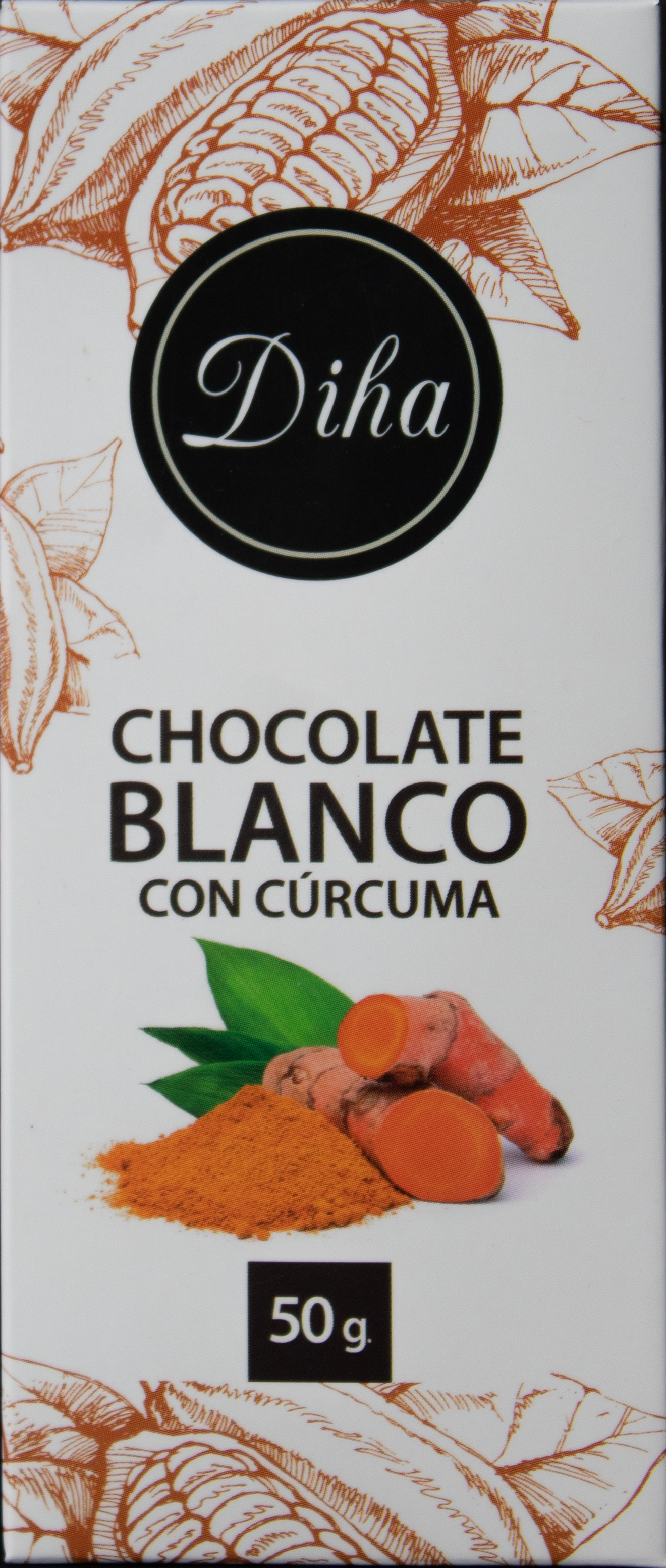 Chocolate blanco con aguaymanto y cancha