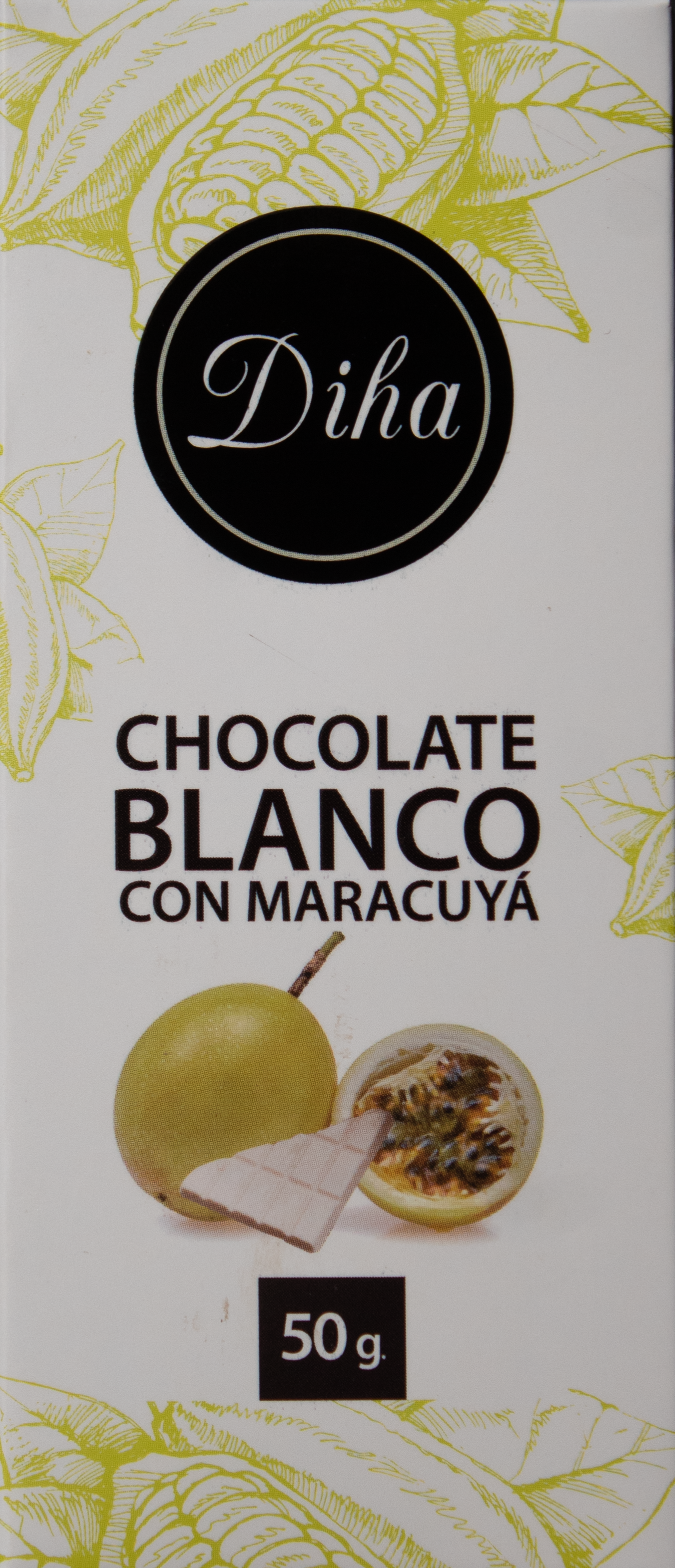 Chocolate blanco con aguaymanto y cancha