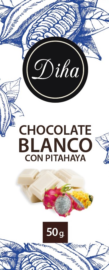 Chocolate blanco con pitahaya