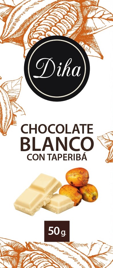 Chocolate blanco con aguaymanto y cancha
